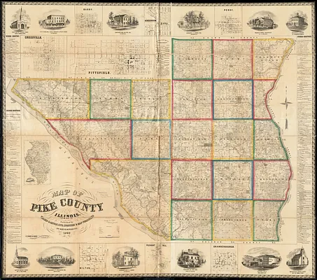 Map of Pike County, Illinois