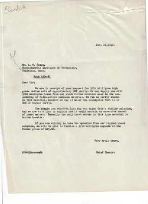 Letters Sent to C.W. Jacob, January 21, 1942