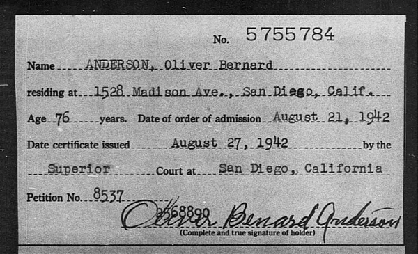Anderson, Oliver Bernard - 1942