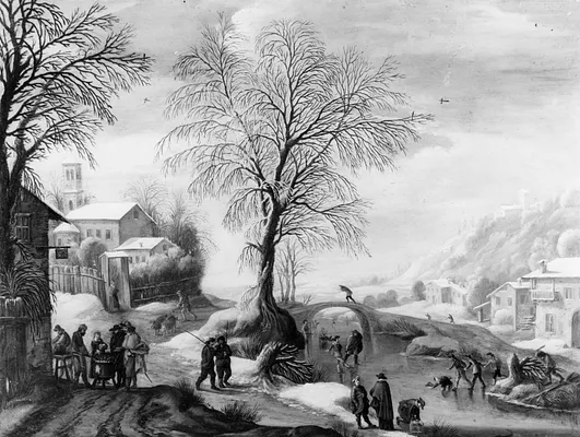 Winter Scene with Skaters