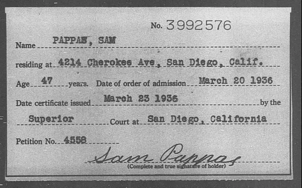Pappas, Sam - 1936
