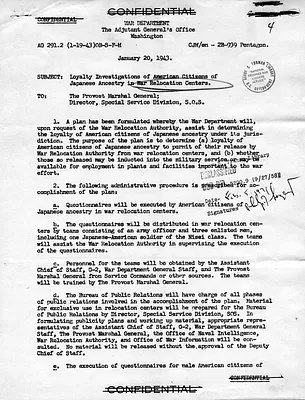 Memorandum from Major General J. A. Ulio to Provost Marshal General and Director, Special Service Division, S. O. S.