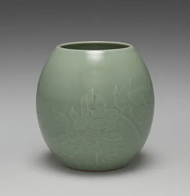 Water Container with Peonies