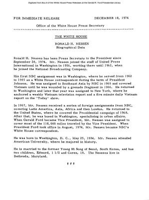 Nessen, Ronald H. [Biography]