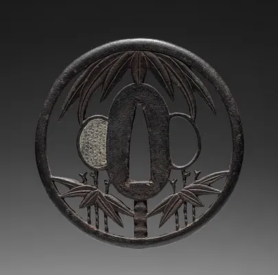 Sword Guard (Tsuba) with Bamboo