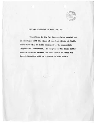 Press Release, Pentagon Statement