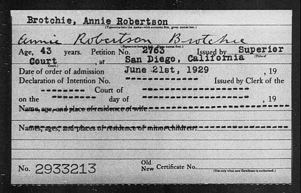 Brotchie, Annie Robertson - 1929