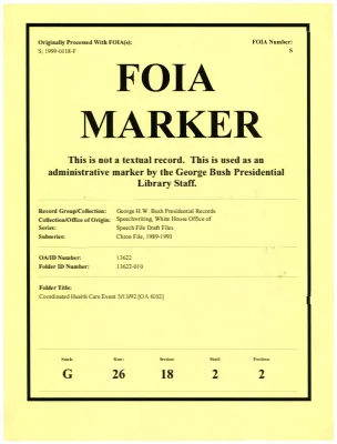Coordinated Health Care Event 5/13/92 [OA 6102]