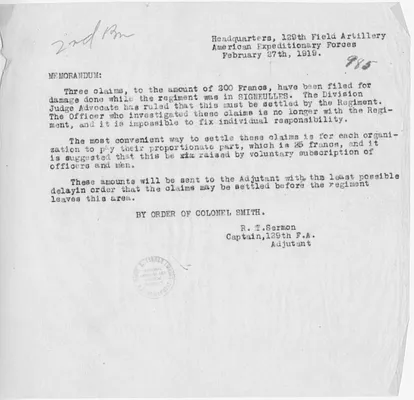 Memorandum from Captain Roger T. Sermon