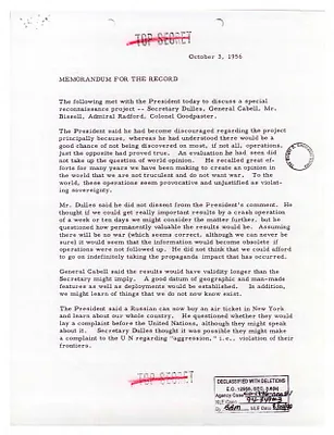 Memorandum for the Record Authored by Andrew J. Goodpaster