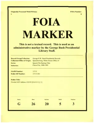 Florida GOP Address 4/20/90 [OA 8311] [1]