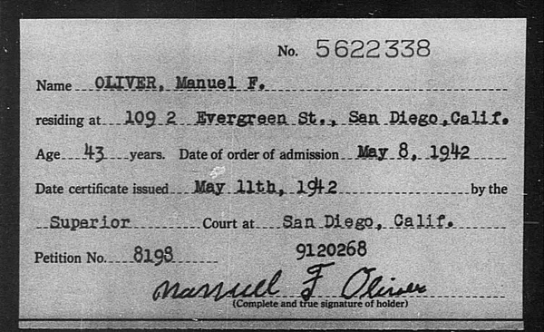 Oliver, Manuel F. - 1942