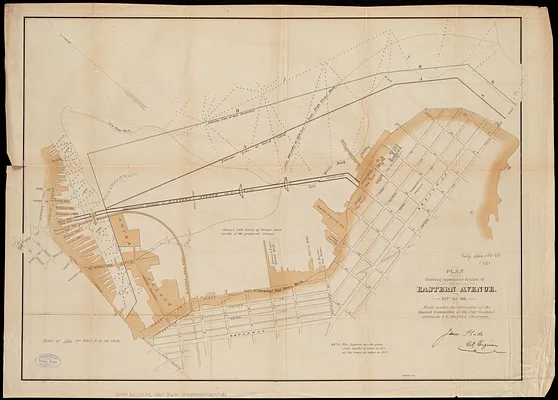 Plan showing approximate location of Eastern Avenue