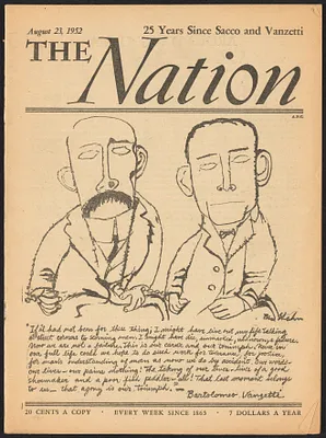 Herbert Brutus Ehrmann Papers, 1906-1970. Sacco-Vanzetti. The Nation, Aug. 23, 1952. Box 13, Folder 17, Harvard Law School Library, Historical & Special Collections