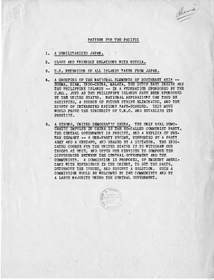 Memorandum, Pattern for the Pacific