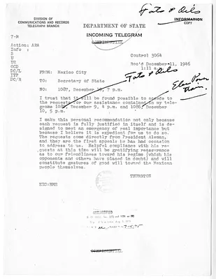 Telegram from Walter Thurston to Secretary of State James Byrnes