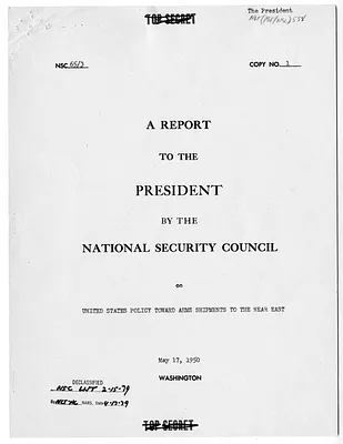 National Security Council Report 65/3, Report to the President by the National Security Council on United States Policy Toward Arms Shipments to the Near East