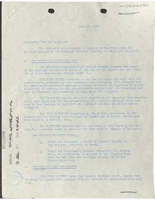 Memorandum for President Harry S. Truman