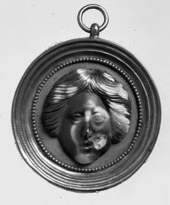 Cameo with the Head of a Woman Set in a Pendant