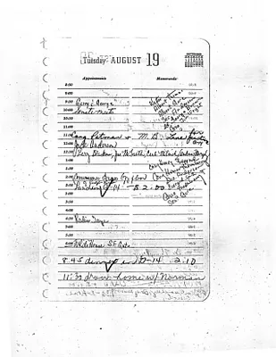 Lyndon Johnson's 1958 Desk Diary, beginning 8/19/1958