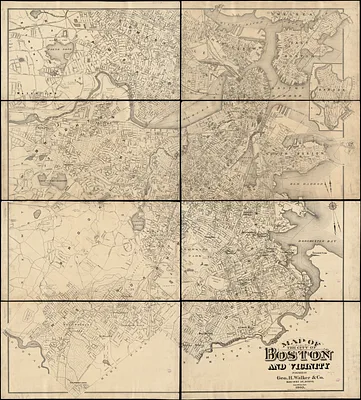 Map of the city of Boston and vicinity