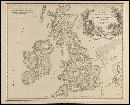 Carte des grandes routes d'Angleterre, d'Ecosse, et d'Irlande