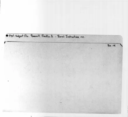 Roosevelt, Franklin D. - Burial Instructions