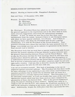 FRENCH/US AGREEMENT (Framework for Monetary and Trade Settlement) [2 of 3]