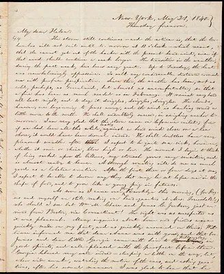 Letter from William Lloyd Garrison, New York, to Helen Eliza Garrison, May 21, 1840, Thursday forenoon