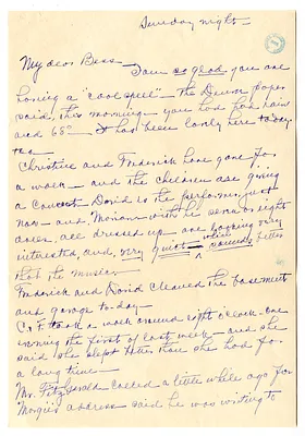 Letter from Madge Gates Wallace to Bess W. Truman