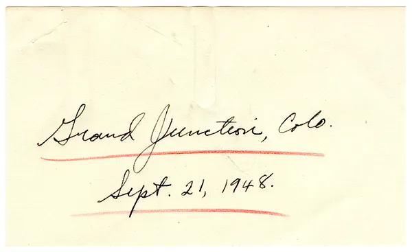 Press Release, Speech of President Harry S. Truman, Grand Junction, Colorado