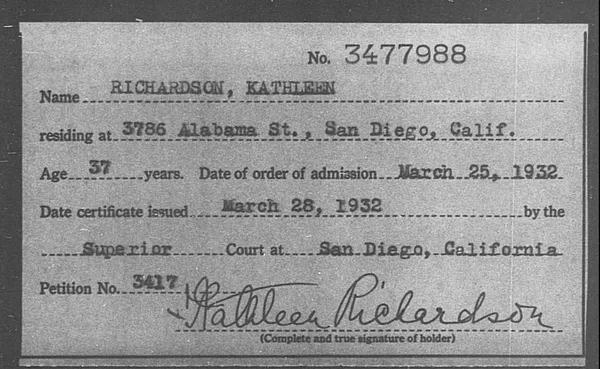 Richardson, Kathleen - 1932