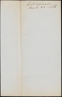 B. F. Copeland to Samuel Warner, 26 March 1853