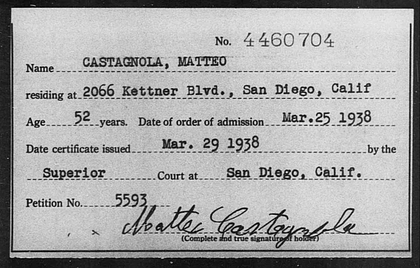 Castagnola, Matteo - 1938