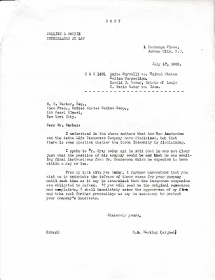 Letters Sent to H.H. Barker, July 17, 1935