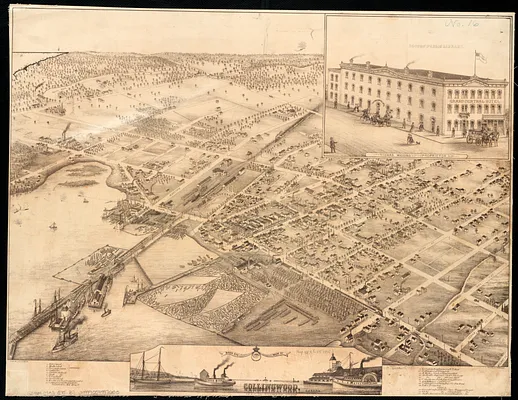 Bird's eye view of Collingwood, Ontario, Canada