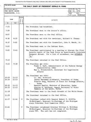 President Gerald R. Ford's Daily Diary, June 10, 1976