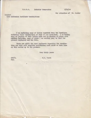 Memorandum to Mr. Roeder [A. Roeder], March 12, 1924