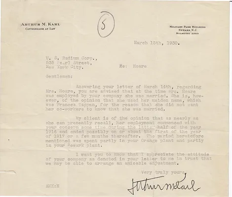 Letters Received, March 15, 1930