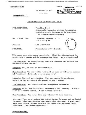 January 13, 1977 - Ford, Mexican Ambassador Margain