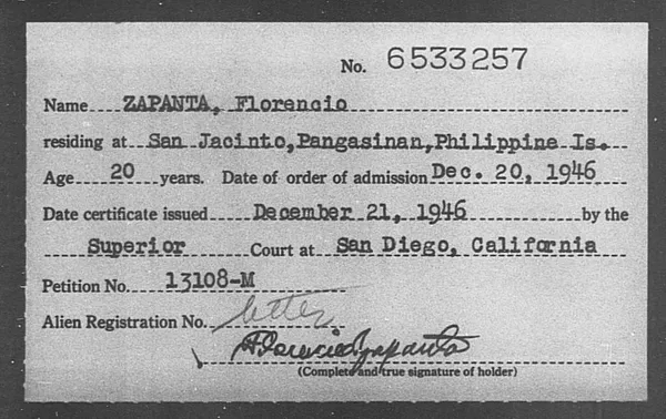 Zapanta, Florencio - 1946