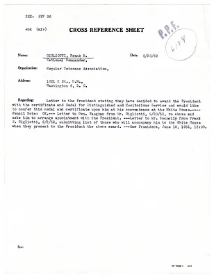 Cross Reference Memorandum