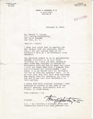Letters Received to Howard C. Barker [H.H. Barker], February 9, 1931