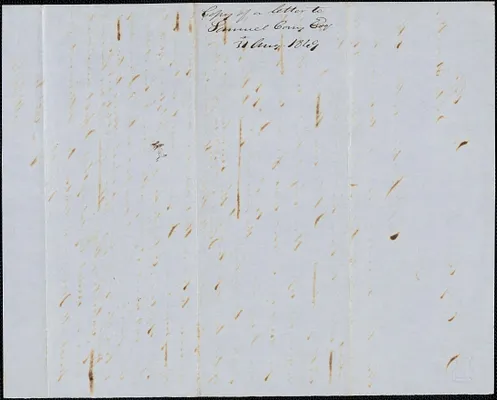 Copy of a letter from George Cofin to Samuel Cony, 31 August 1849