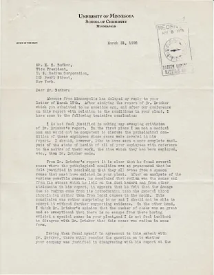 Letters Received to H.H. Barker, March 31, 1928