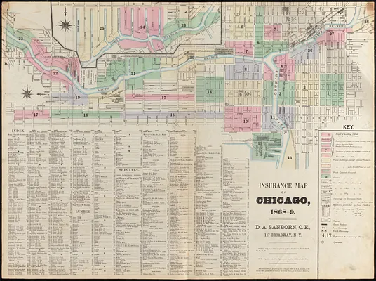 Insurance map of Chicago, 1868-9