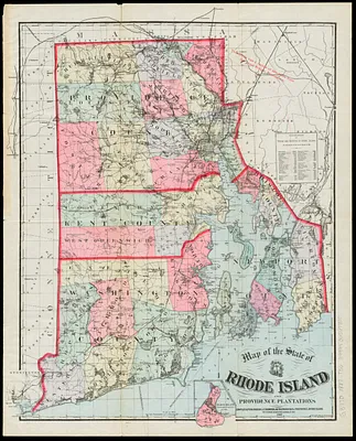 Map of the State of Rhode Island and Providence Plantations