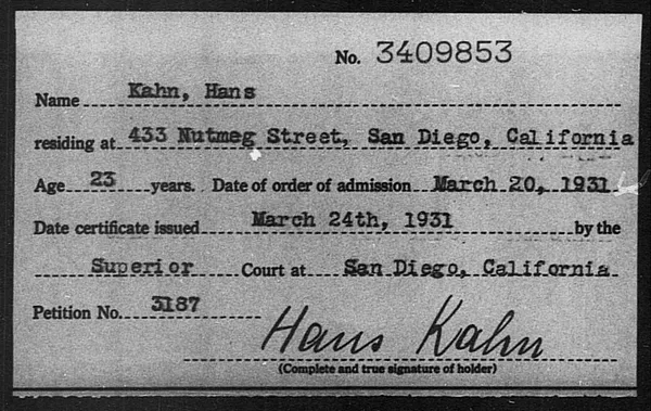 Kahn, Hans - 1931