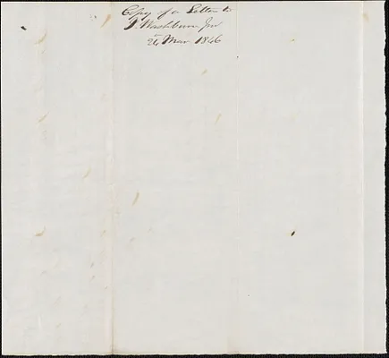 George Coffin to J. Washburn, 26 March 1846