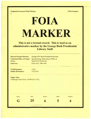Challenger Gala Dinner 10/4/89 [OA 3536]